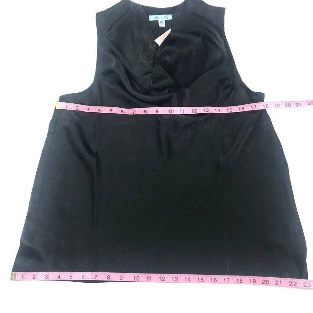 Satin drape neck sleeveless top - L - Picture 5 of 6